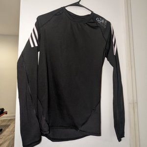 Adidas Alphaskin 3-Stripes L/S Climacool Shirt Black Men's Size